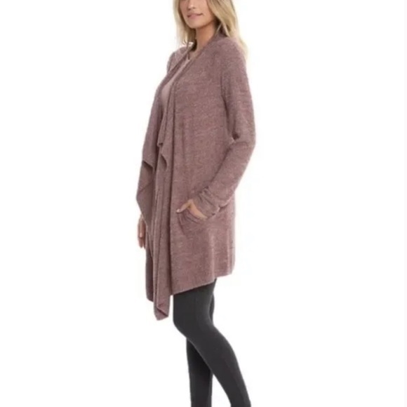 Barefoot Dreams CozyChic Lite Island Wrap - Heathered Rosewood/Vintage Rose - Picture 4 of 8